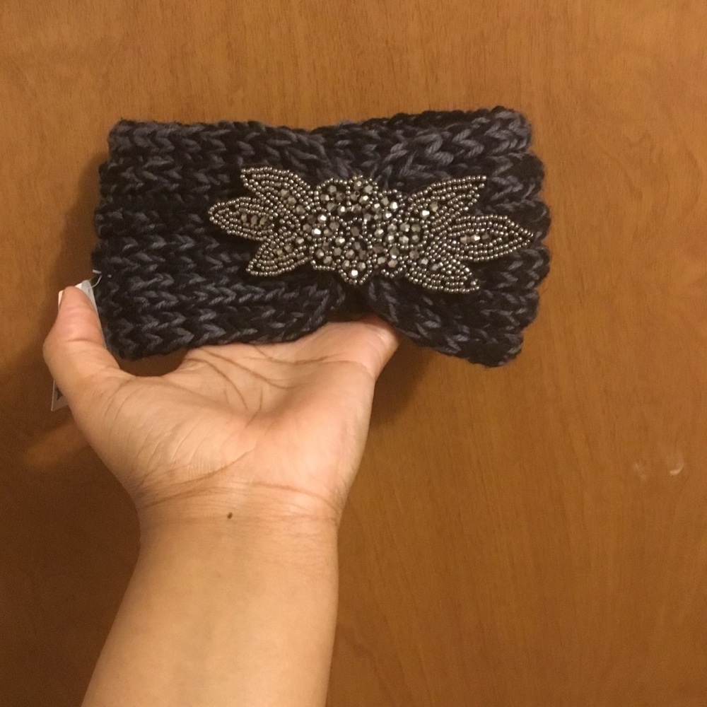 Cat & Jack Two-Tone Knit Beaded Floral Headband